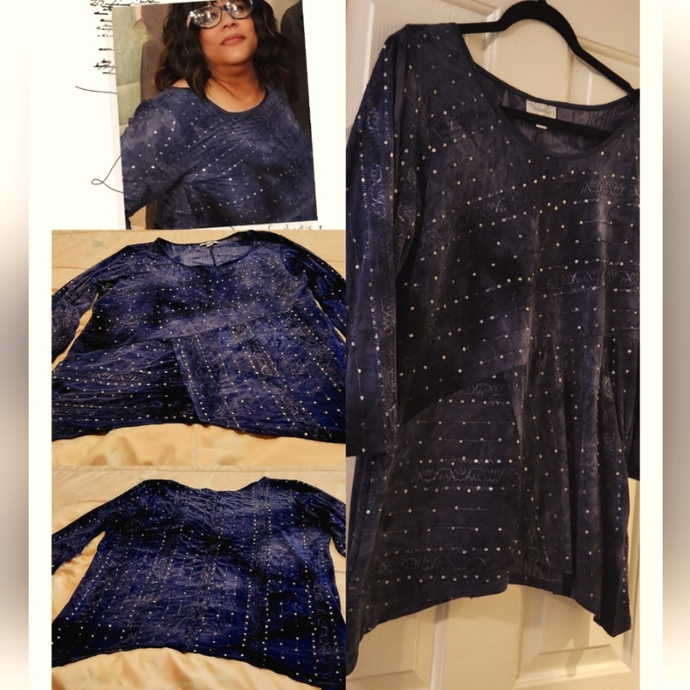 Denim Tie Dye blouse